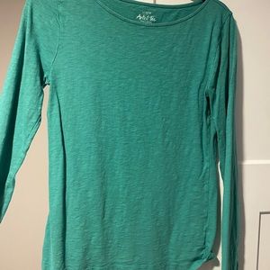 J Crew Long-sleeve Artist T. Size Medium Green